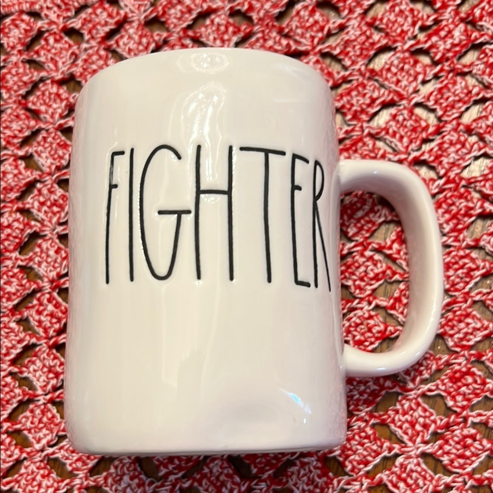 Rae Dunn “Fighter” Mug -  Cream